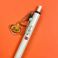 【多山文具オリジナル】Light the Town　ちから　ユニボールワン＆チャーム　uni-ball one　黒　0.5mm　広島県　ご当地　カレーうどん